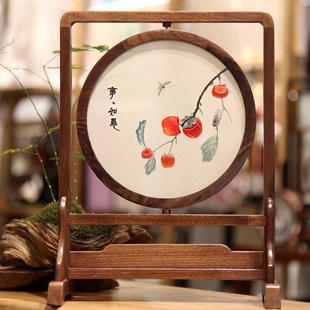 成都特色蜀绣手工刺绣 双面绣屏风居家摆件 送领导乔迁会议伴手礼