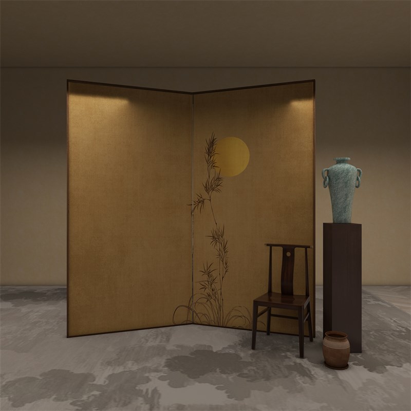 衣柜门贴纸自粘屏风玄关背景墙新中式贴膜墙纸电梯门卧室装饰画贴