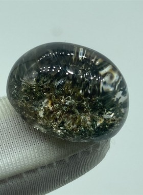 纯净体白水晶蛋面戒指 绿幽灵戒指面裸石饰品吊坠男女款一物一图