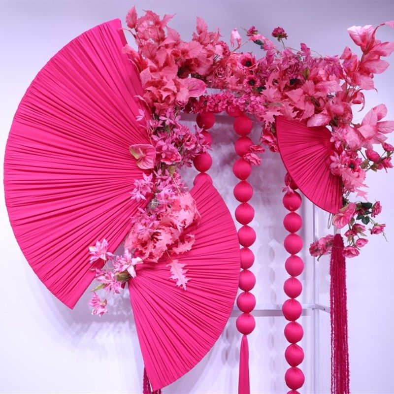 婚庆弹力布悬吊式天花板纱幔布幔装饰韩式婚礼堂舞台顶褶纹扇三件,节庆用品/礼品,路引,淘宝优惠券,粉丝福利购,淘宝优惠卷