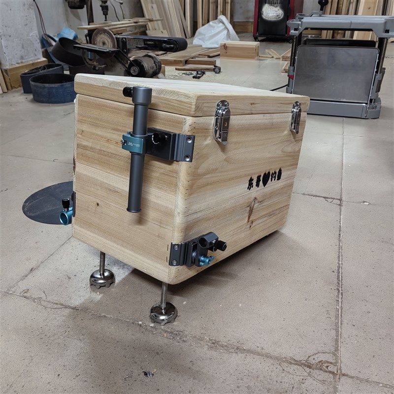 杉木钓鱼箱d可反复水洗储物箱尺寸可定制可激光雕刻图案logo