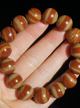 27#天然新疆彩泥手链戈壁石原石彩色手串老型珠13.5手钏