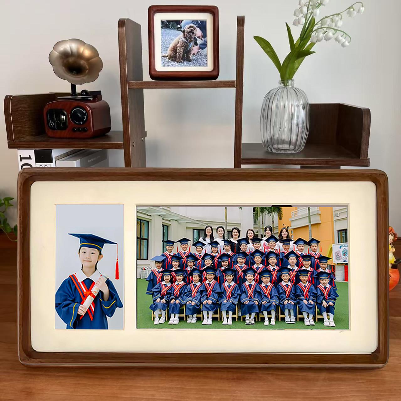 毕业季幼儿园中小学生毕业照相框实木相框集体照留念挂摆台全家福