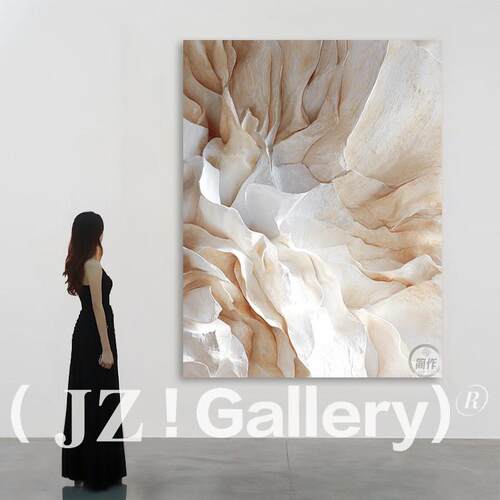 JZ《融心》客厅现代轻奢木雕装饰画玄关立体挂画别墅走廊创意壁画