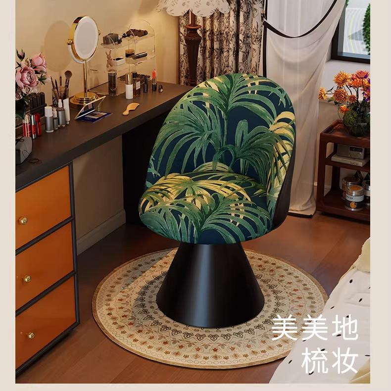 卧室轻奢化妆椅家用商用欧式奢华感可旋转靠背梳妆台凳子梳妆凳椅