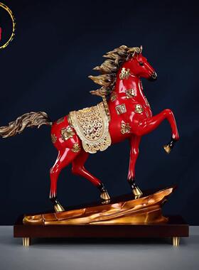 威弗列德玄关办公室装饰品开业礼品彩铜《百福战马》马到成功摆件