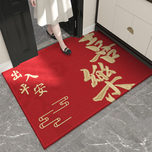 红色入户门地垫高端红脚垫新w款家用玄关门口耐脏防滑地毯门垫进