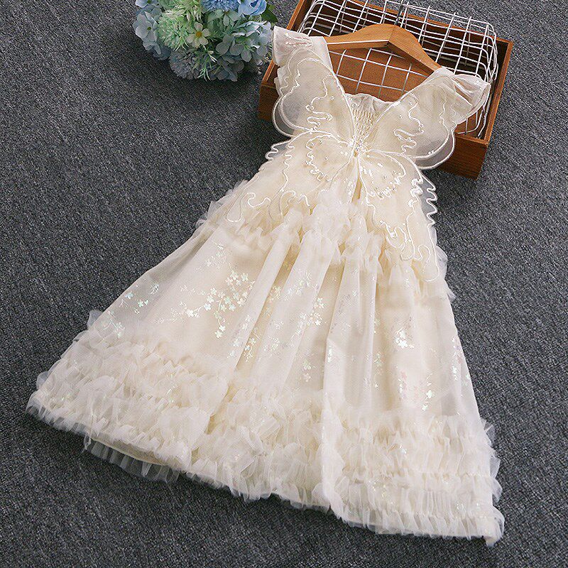 女童洋气连衣裙夏季儿童翅膀公主裙小女孩白色礼服演出蓬蓬裙子,童装/婴儿装/亲子装,连衣裙,淘宝优惠券,粉丝福利购,淘宝优惠卷