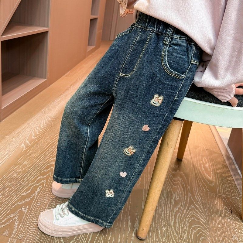 女童软牛仔裤春秋款2024新款洋气时髦女宝宝直筒裤儿童裤子宽松潮,童装/婴儿装/亲子装,儿童牛仔裤,淘宝优惠券,粉丝福利购,淘宝优惠卷