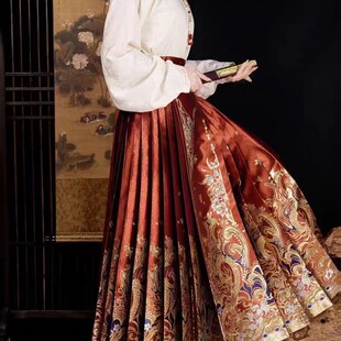 织金妆花马面裙龙跃福年明制春新中式国风半N身裙重工刺绣成人汉