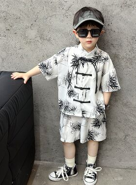 男童汉服夏装新款l中国风儿童唐装夏季新中式套装高端宝宝周岁礼