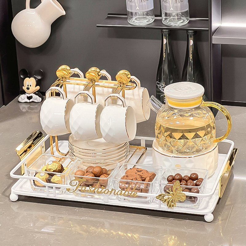 高级感乔迁新居水杯水壶套装带托盘家用待客茶具茶杯喝水杯子整套,餐饮具,水具套装,淘宝优惠券,粉丝福利购,淘宝优惠卷