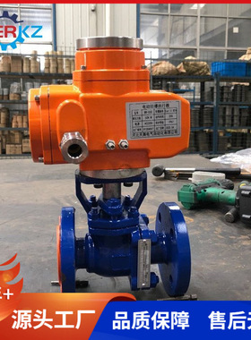 贝尔电动衬氟调节球阀AC220V模拟量控制F4聚四氟乙烯密封面耐酸碱