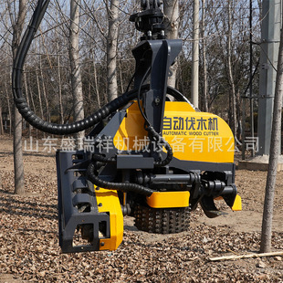 全自动伐木机森林林场砍伐截断一体机挖掘机改液压旋转伐树机