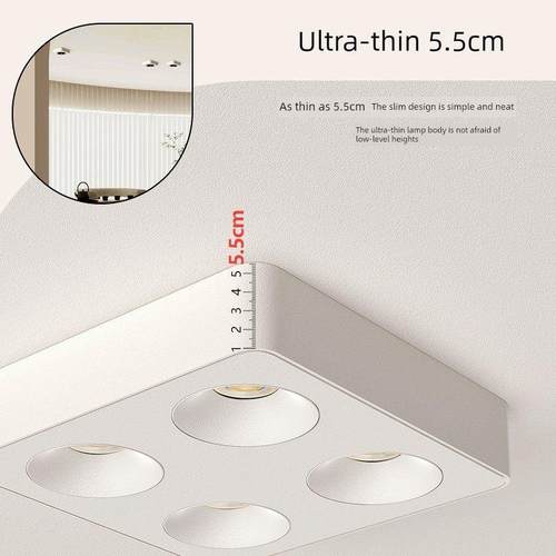 合品超薄表面安装六头大胆灯全光谱客厅无主灯防眩眼保护六孔管高