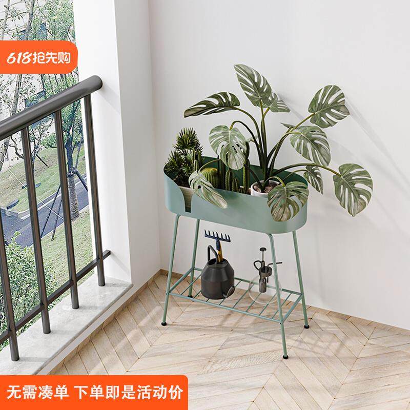 北欧阳台铁艺花架子网红客厅花架置物架落地盆栽架子落地式植物架