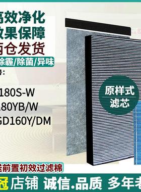 适配夏普空气净化器KJF180YB/W KJFGD160Y/DM KC-Y180S-W过滤网芯