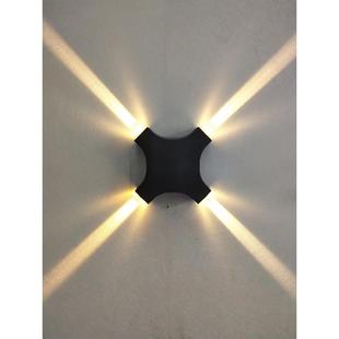 简约现代户外防水别墅墙庭院过道四头洗墙灯LED十字光上下照壁灯