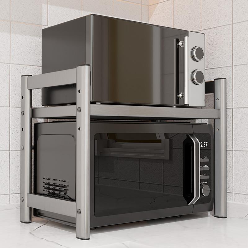 厨房里的用具置物架子加厚家电电子锅锅双层微波炉烤箱桌台面置物