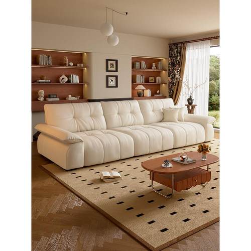 政府补贴2025新款意式极简轻奢风伯爵真皮沙发覆古客厅公寓沙发