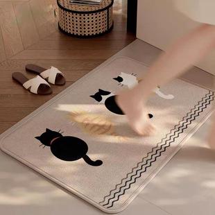 化妆室地垫吸水浴室脚垫门口防滑地毯厕所防水垫子加厚新款 亚麻