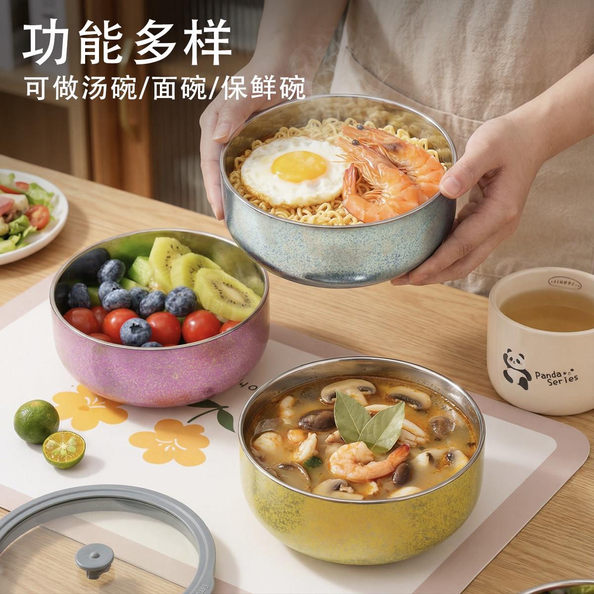 纯钛保鲜密封饭盒保鲜碗高档便当盒带盖餐具抗菌钛饭盒双层防烫碗