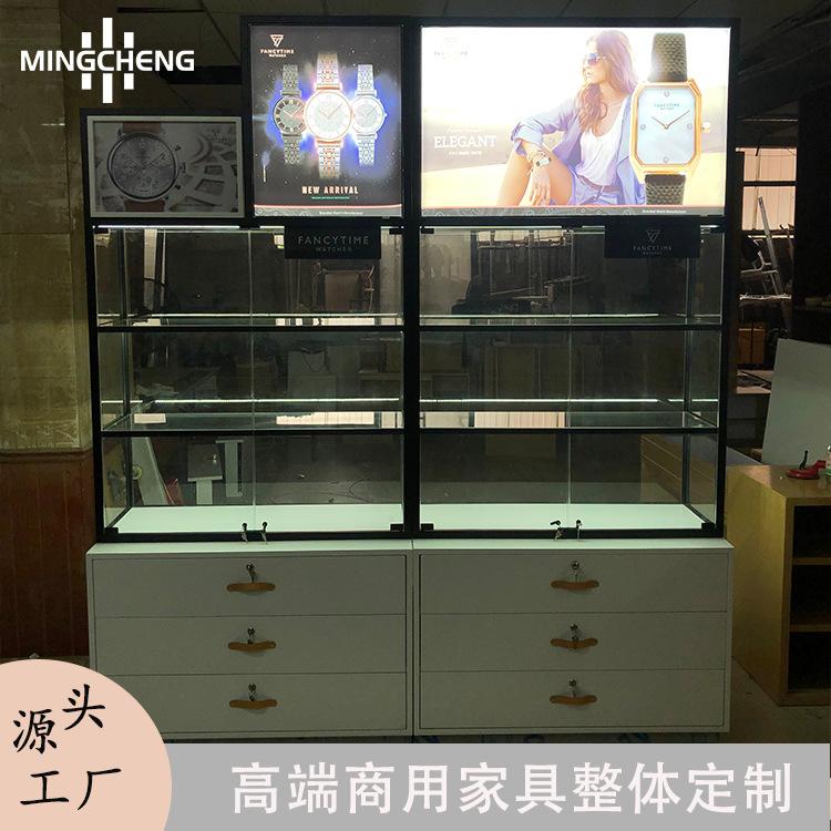 工厂制作手表展示柜木质烤漆玻璃多层智能手表陈列柜时尚腕表展柜
