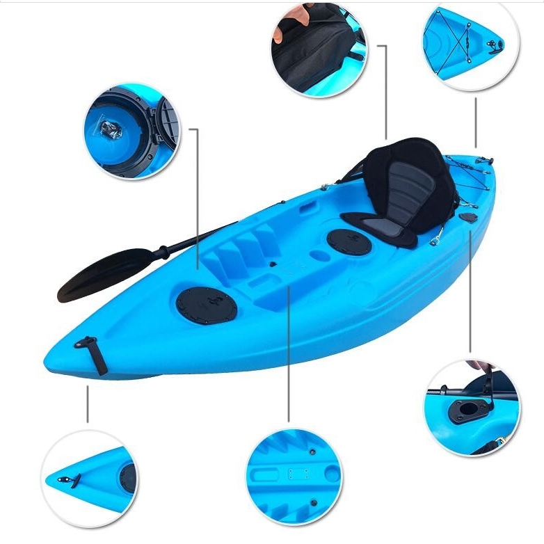 单人休闲钓鱼艇 1人皮划艇出口欧美皮划艇工厂直销热门捕鱼塑料船