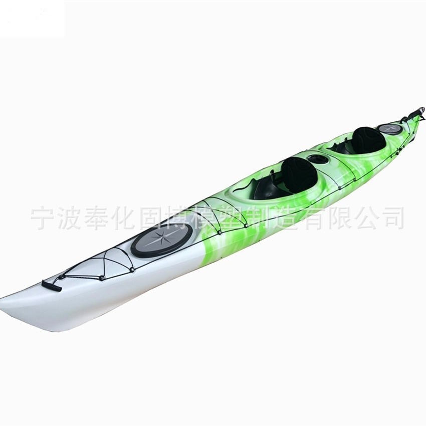 高端双人海洋舟独木舟工厂硬艇塑料滚塑艇双人皮划艇