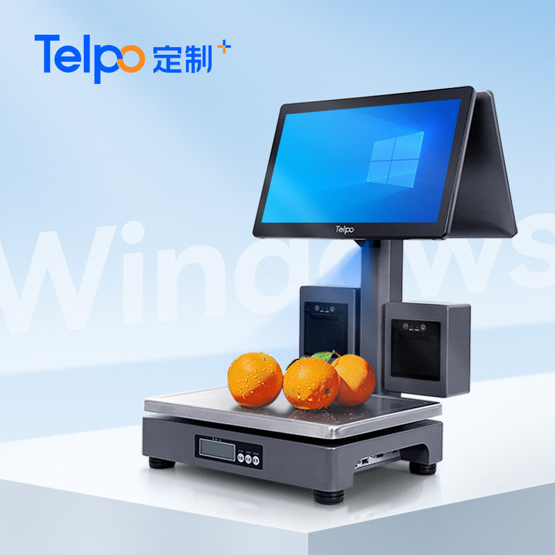 Windows版智能收银秤C51W 秒识别AI秤 不锈钢秤盘收银称重一体机