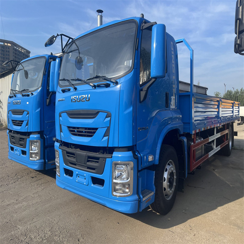 ISUZU4*2平板车10吨栏板货车五十铃工程车卡车随车起重运输车