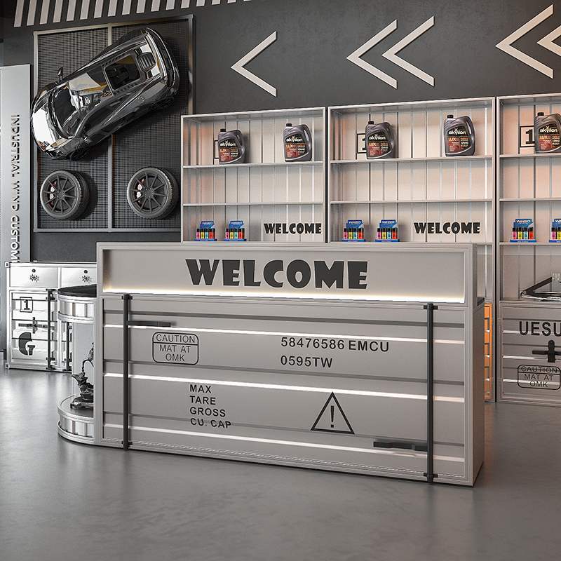 工业风酒吧吧台收银柜台奶茶烧烤店创意前台健身房台球馆