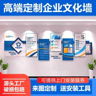 网络科技公司主题墙面装饰案例展示3d亚克力定制企业形象文化墙贴