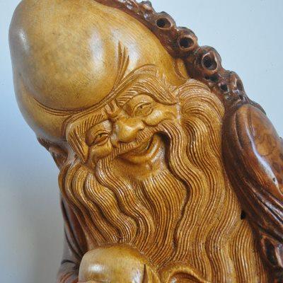 精品竹根雕【老寿星】古风家居摆件 纯手工雕刻老少乐 文化礼品
