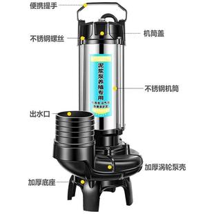 国标泥浆泵潜水污水泵大流量化粪沼气池抽水机高扬程养殖抽沙水泵