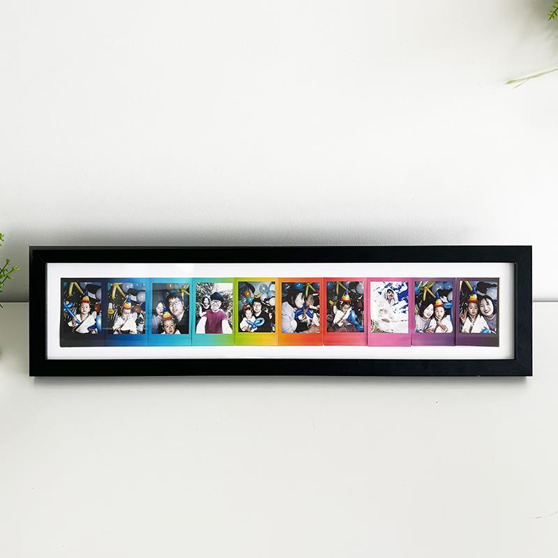 mini 3寸彩虹拍立得宽幅5寸拍立得实木相框拍立得相纸摆台挂墙