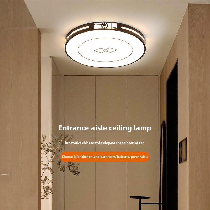 led新中式吸顶灯简约现代大门过道灯阳台入户灯走廊屋檐吸顶灯