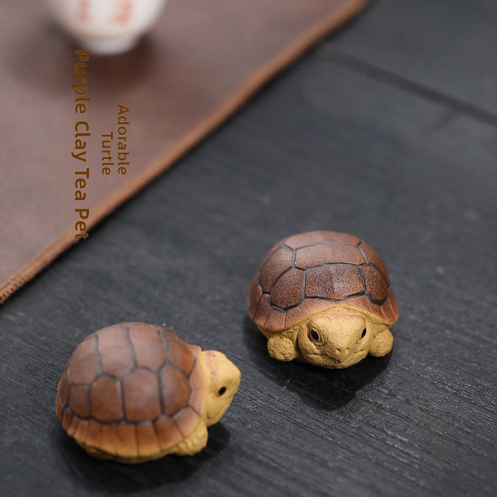 紫砂乌龟宜兴原矿迷你小茶宠富甲招财长寿龟可养茶玩精品摆件