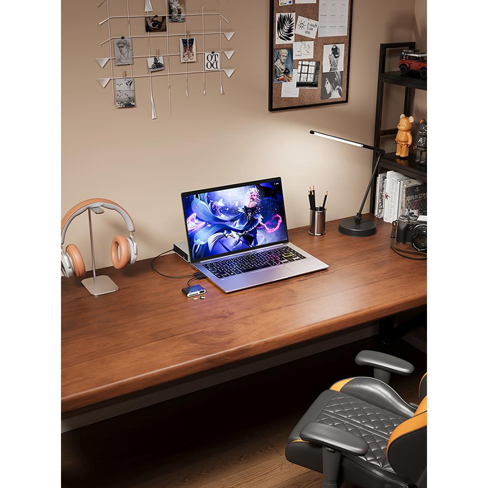 实木电脑桌双人台式家用卧室定制书桌写字台床边办公桌电竞长桌子