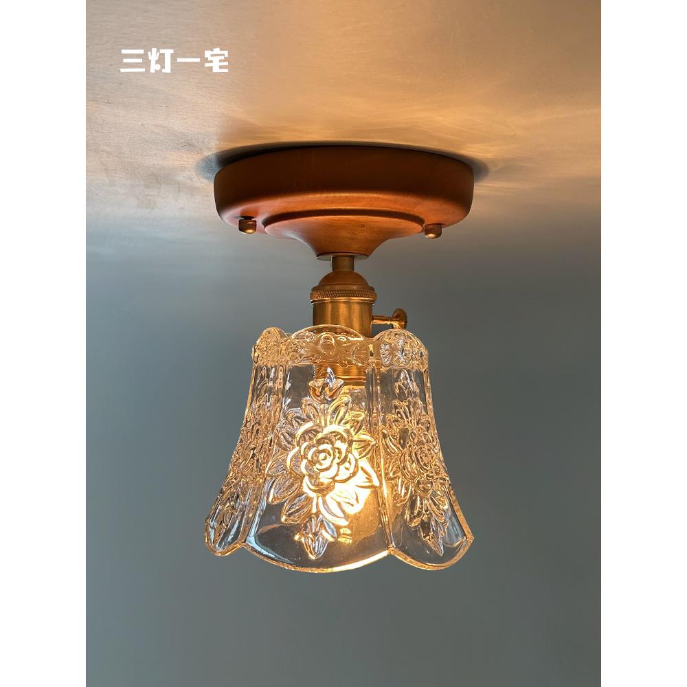 三灯一宅 日式玄关创意阳台灯小 温馨浪漫民宿飘窗走廊过道吸顶灯