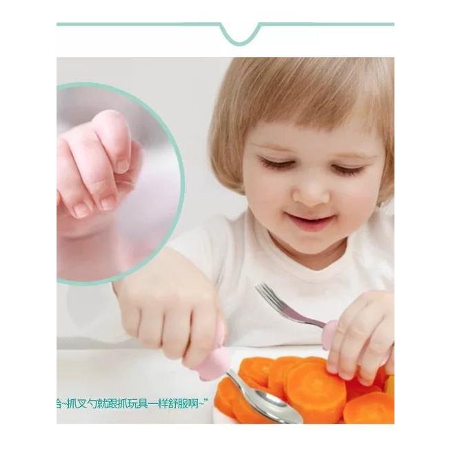 marcus叉勺宝宝学吃饭短柄勺子婴儿训练勺叉辅食勺不锈钢儿童餐具