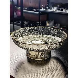 水晶玻璃大水果盘高水果盘商业可及豪华典雅欧式典雅精致高价值典