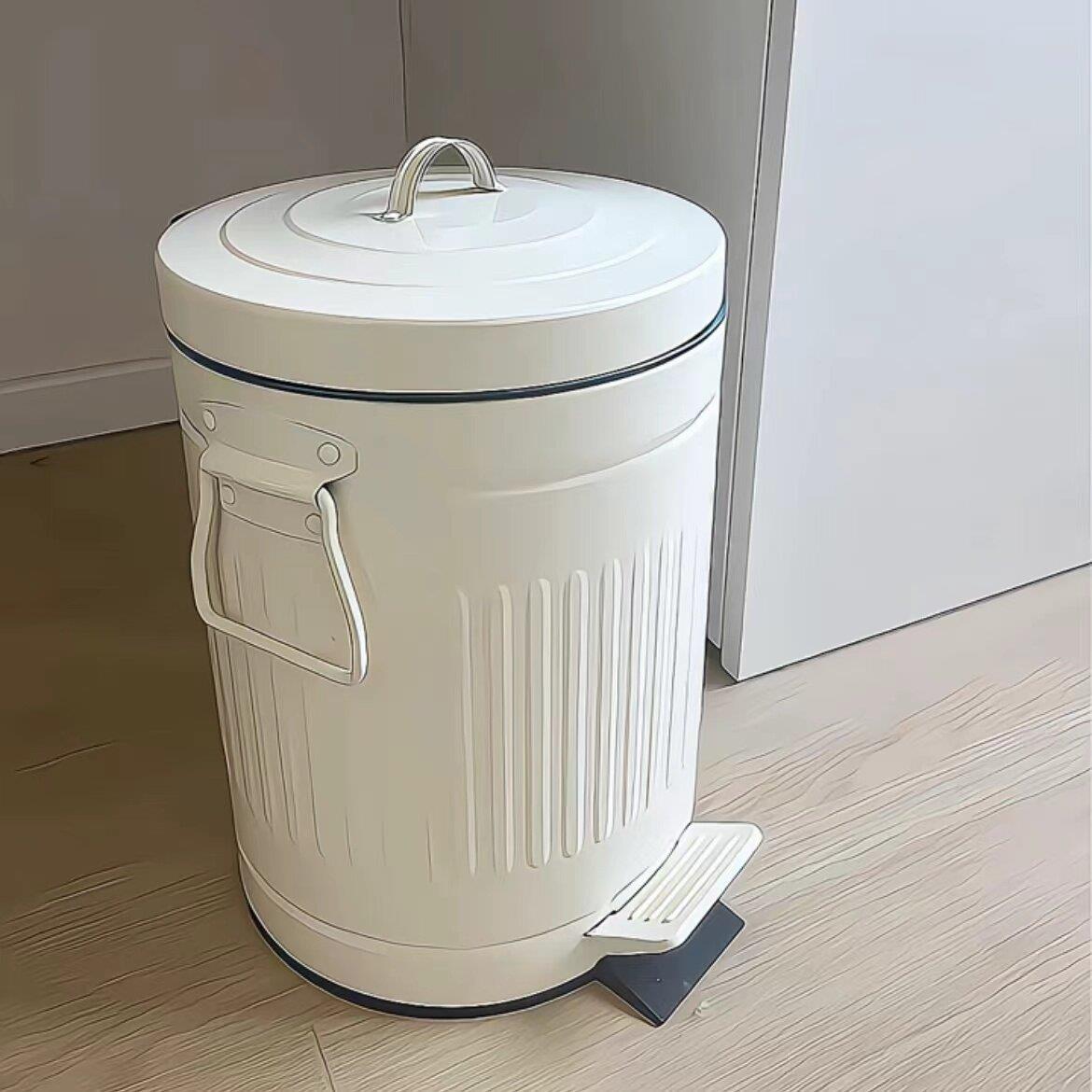 垃圾桶家用脚踏式垃圾桶带盖子罗马纹缓降静音纸篓厨房带提手垃圾