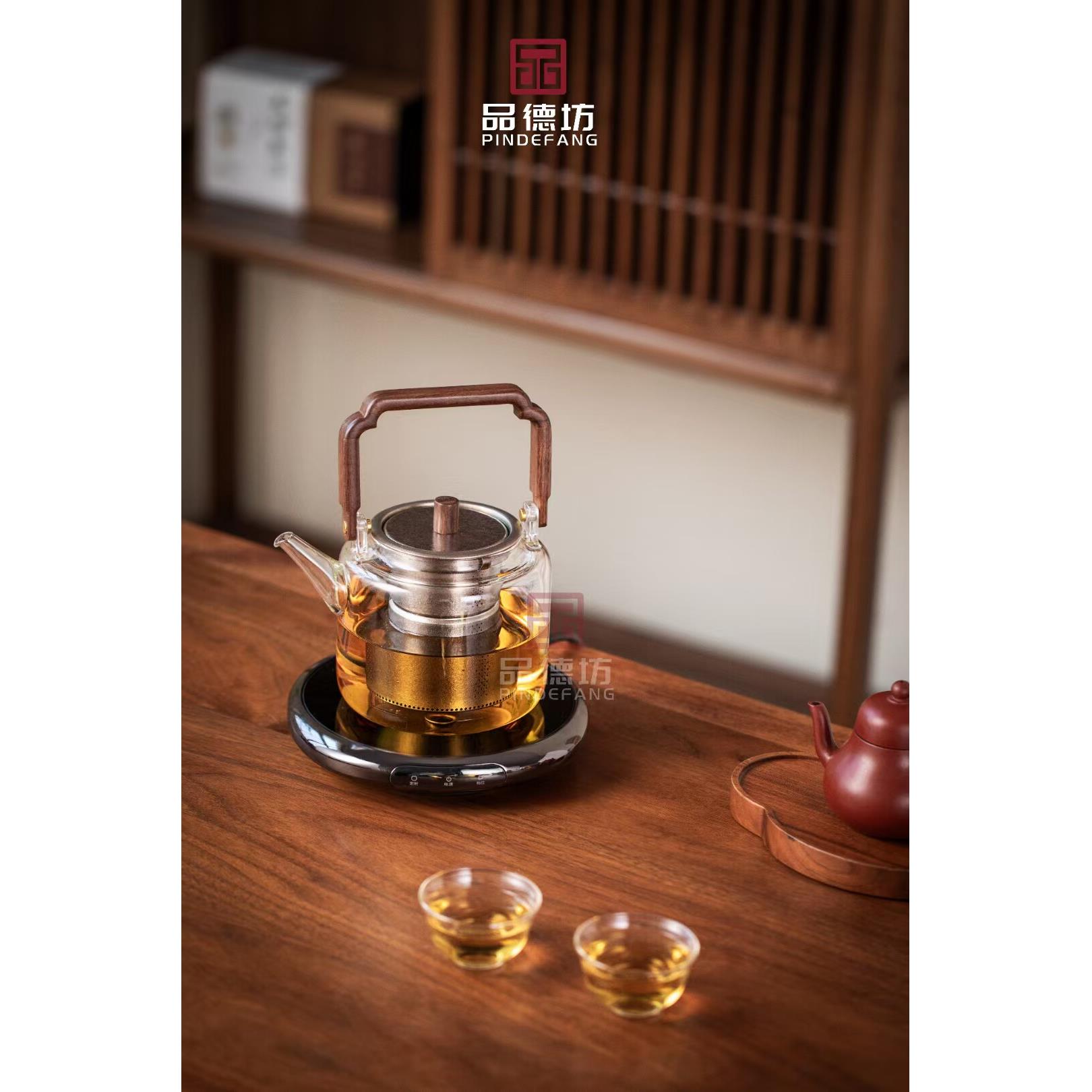 煮茶壶蒸煮一体玻璃煮茶器家用电陶炉煮茶纯钛内胆养生壶图片