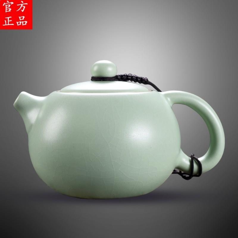 新款景德镇汝窑西施壶陶瓷功夫茶具家用哥窑冰裂纹开片可养小茶壶