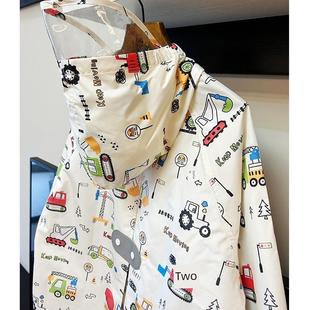 小学生上学用全身雨披 大儿童雨衣及书包2024新款 男孩 中