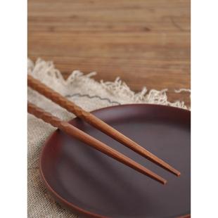 筷子尖头实木高档家用防滑防烫高品质红木筷无漆无蜡木质快子 日式