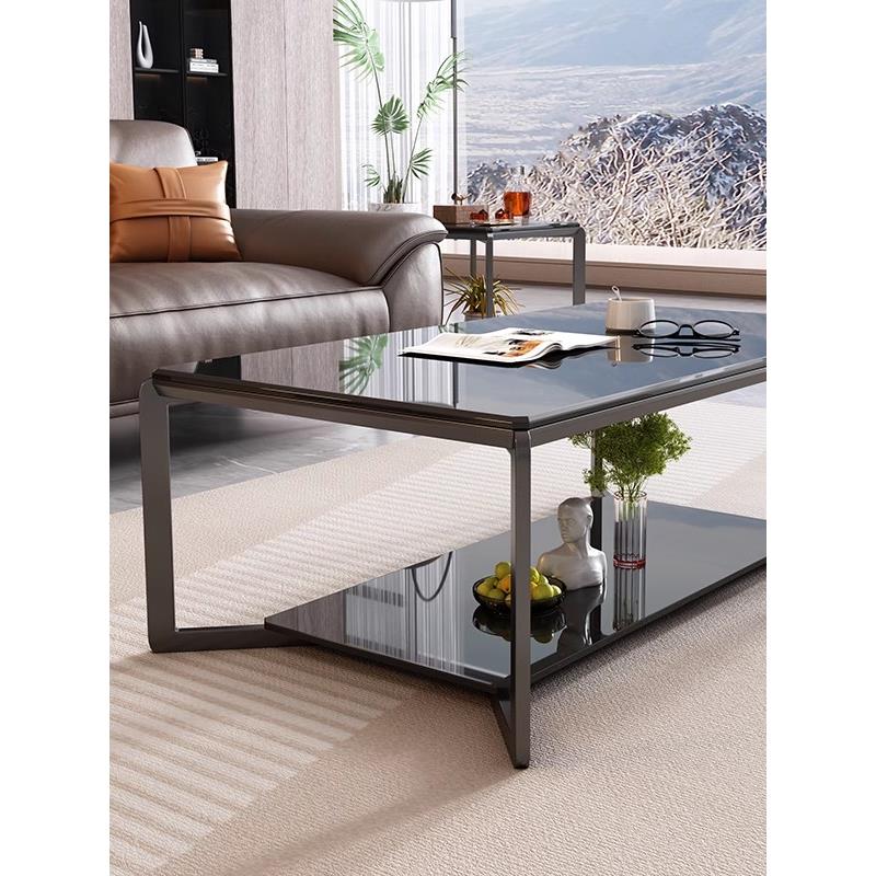 简约现代防刮岩板茶几北欧风小户型客厅接待室长方形会客洽谈茶几