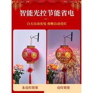 太阳能红灯笼结婚喜庆户外防水家用阳台发光装 灯笼2024新款 扮挂饰