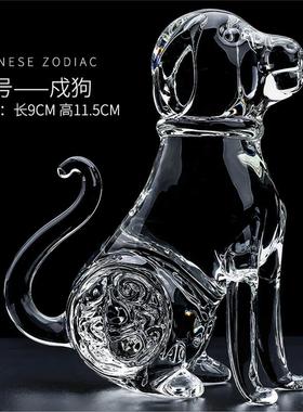 水晶十二生肖鼠牛虎兔龙蛇马羊猴鸡狗狗猪摆件工艺礼品生肖装饰品